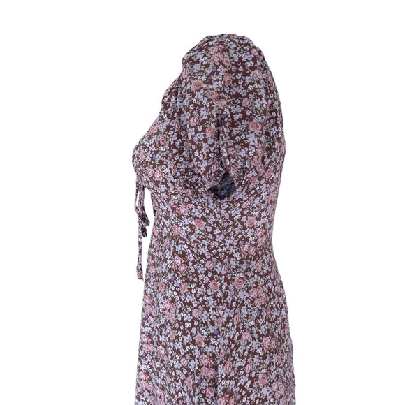 ASTR the Label Dress Women's Small Brown Floral Milkmaid Cottagecore Midi - Picture 4 of 15